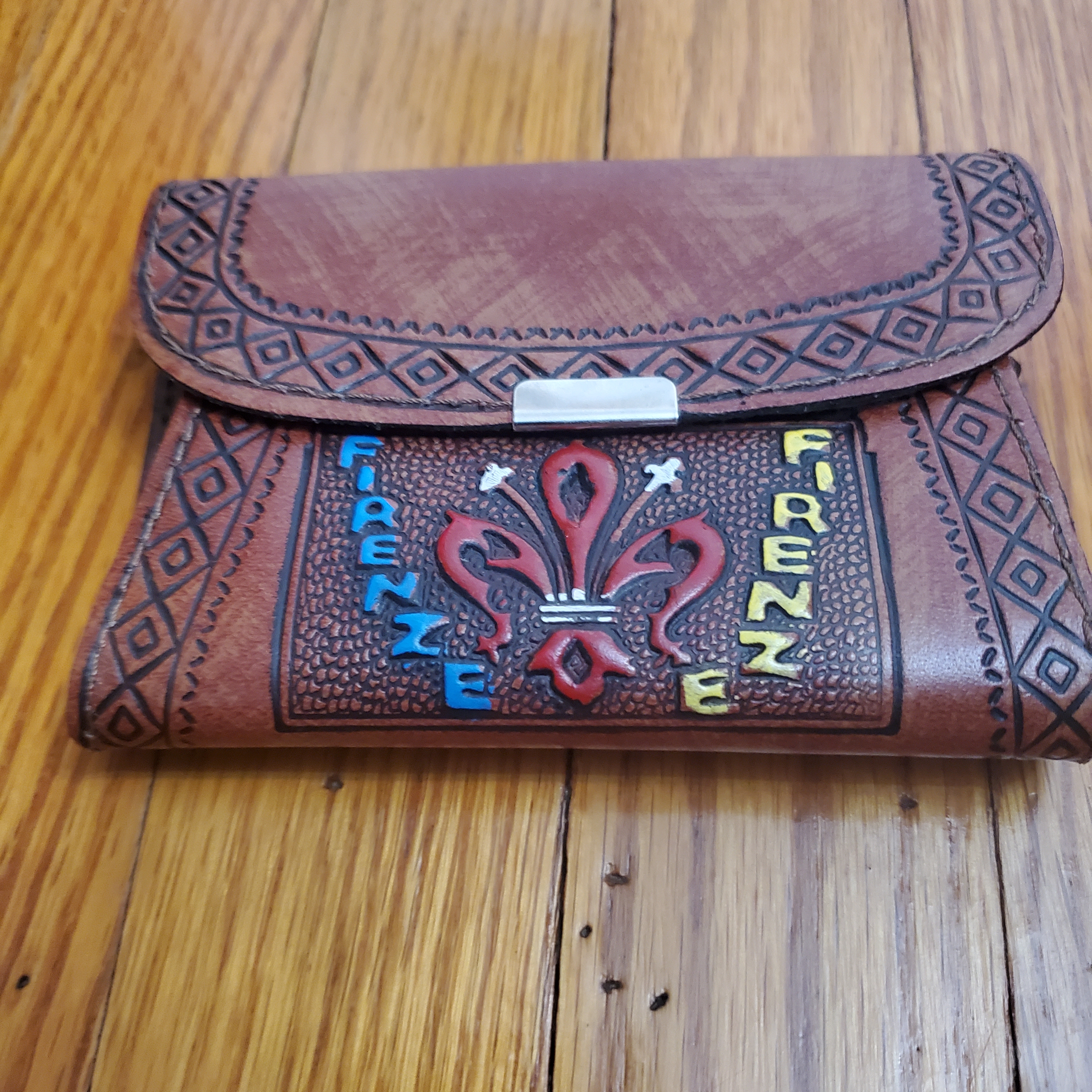 Vintage Brown Leather Coin Card Holder Wallet
